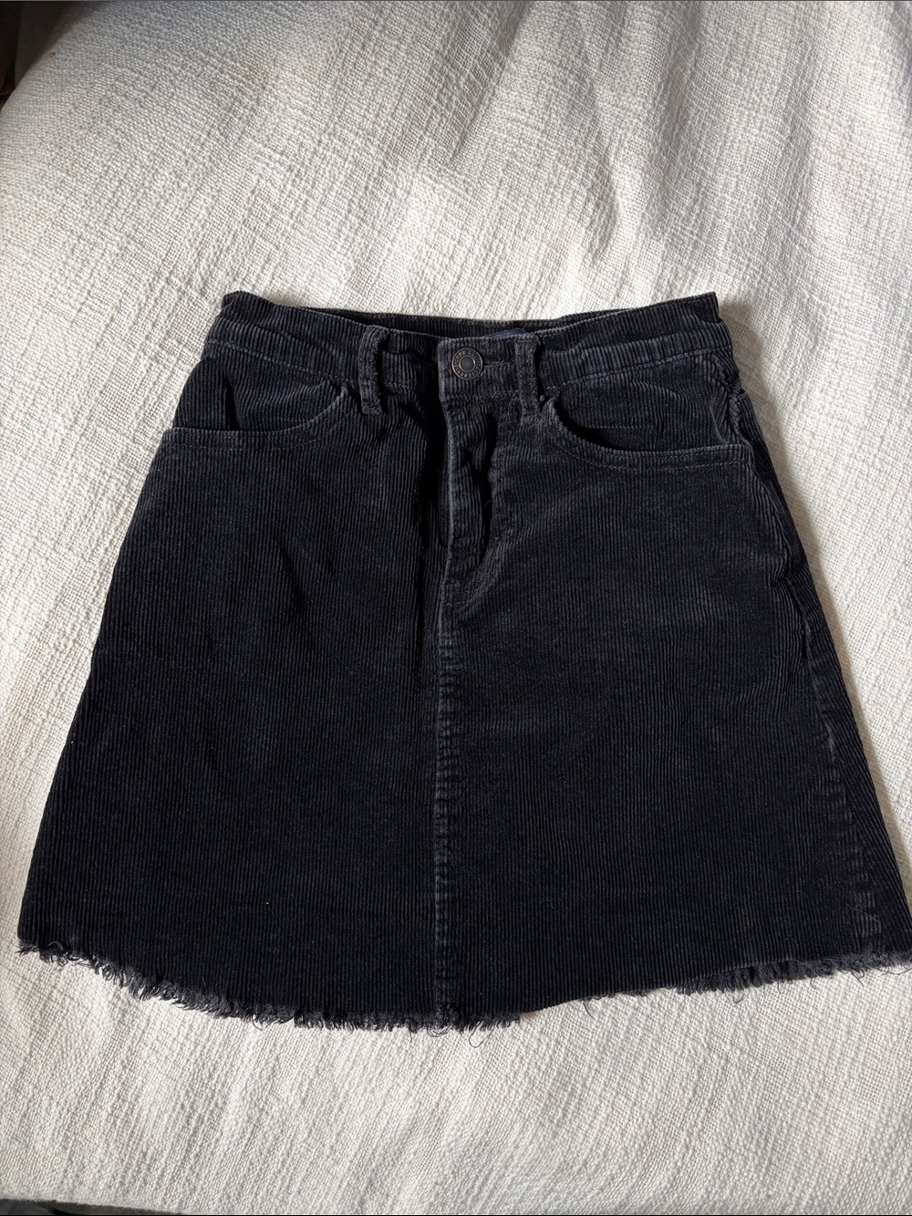 Brandy Melville Black Corduroy Mini Skirt Small